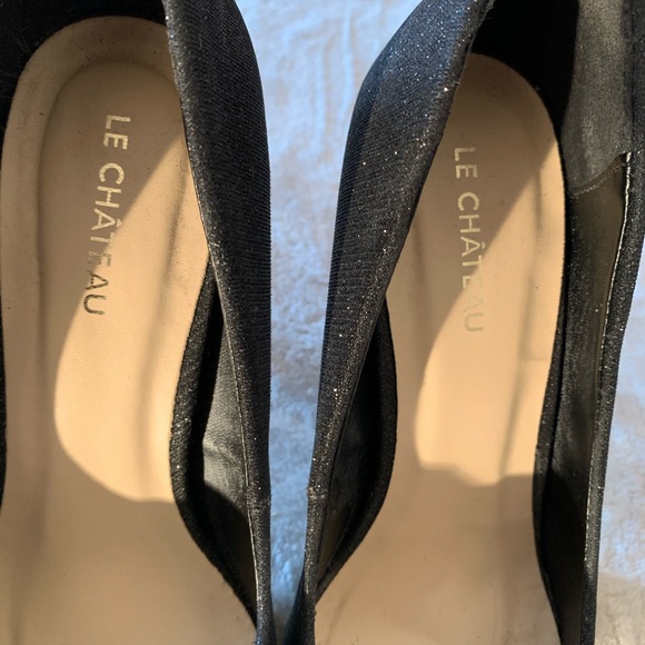 Sparkly Le Chateau  blueish black heels - Picture 6 of 7